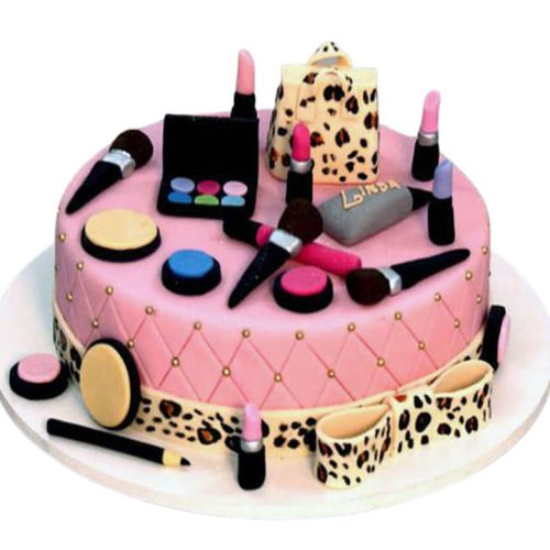 کیک لوازم آرایش صورتی کیک تهران