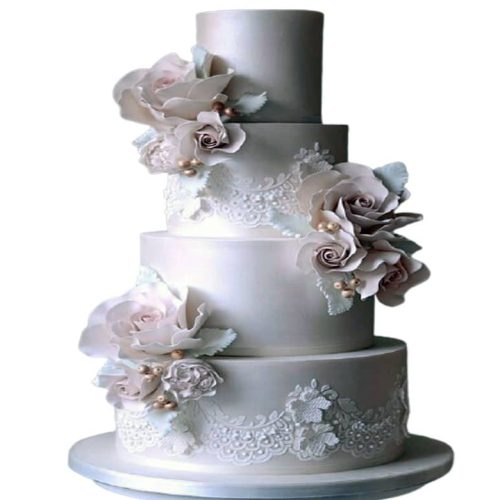 کیک مناسبتی عقد و عروسی گل زیبا
