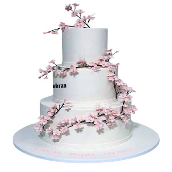 کیک عقد و عروسی شکوفه های بهاری